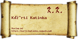 Kürti Katinka névjegykártya